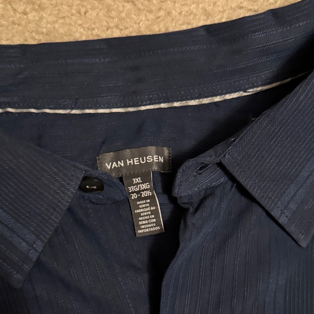 Van Heusen Deep Blue Striped Shirt 3XL